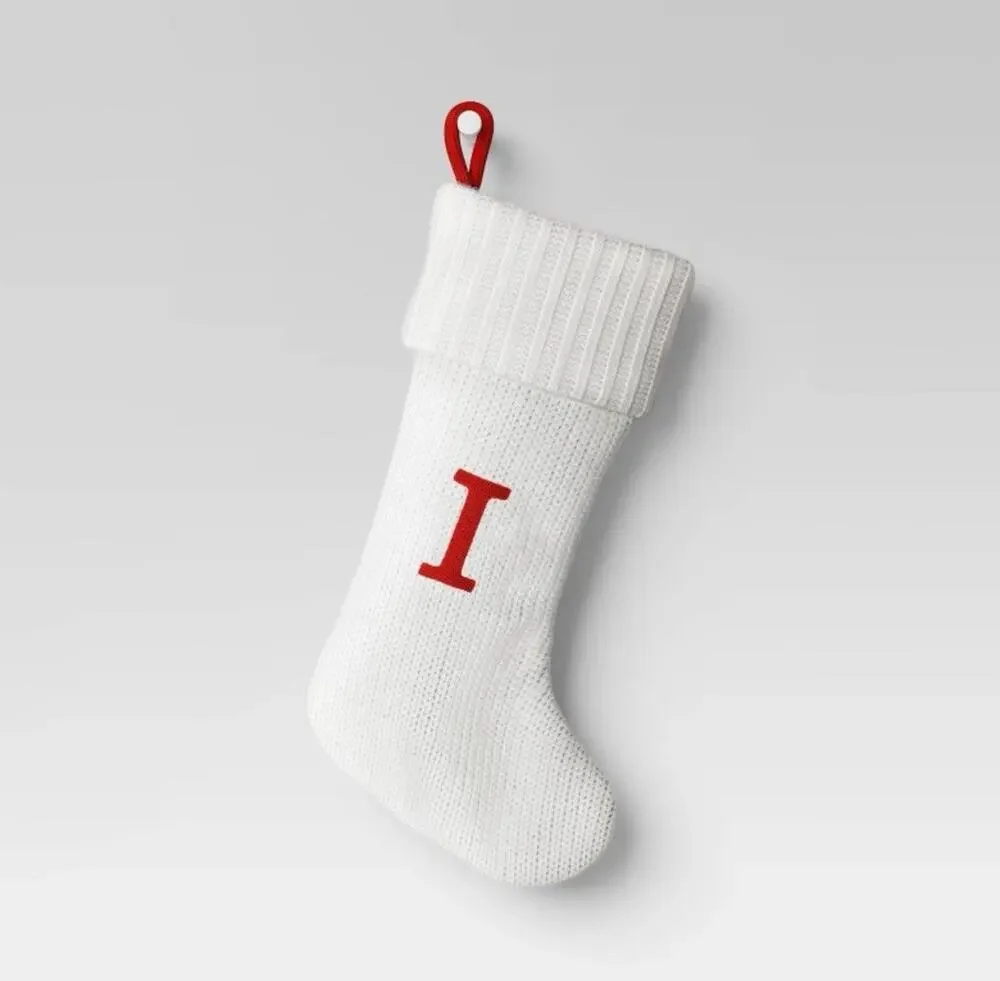 Knit Monogram Christmas StockingWhite I - Wondershop